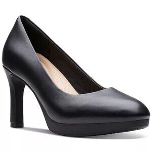 Collection by Clark’s Soft Black Platform Women’s Pump Heels 9.5 Wide EUC